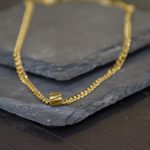 Miniatura 7 de Galis Classic Chains For Men - Cuban Link Chain for Men with Small Bead Pendant, Diamond-Cut Stainless Steel and Waterproof Silver Plated Men's