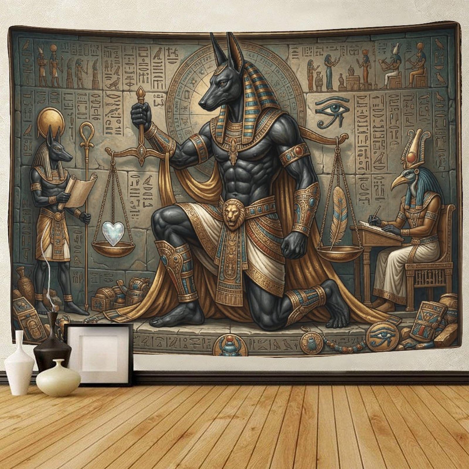 GPMNBCXZK Egyptian Anubis Wall Tapestry Home Decor 3D Printed Bedroom Living Room Art Wall 70cmx100cm