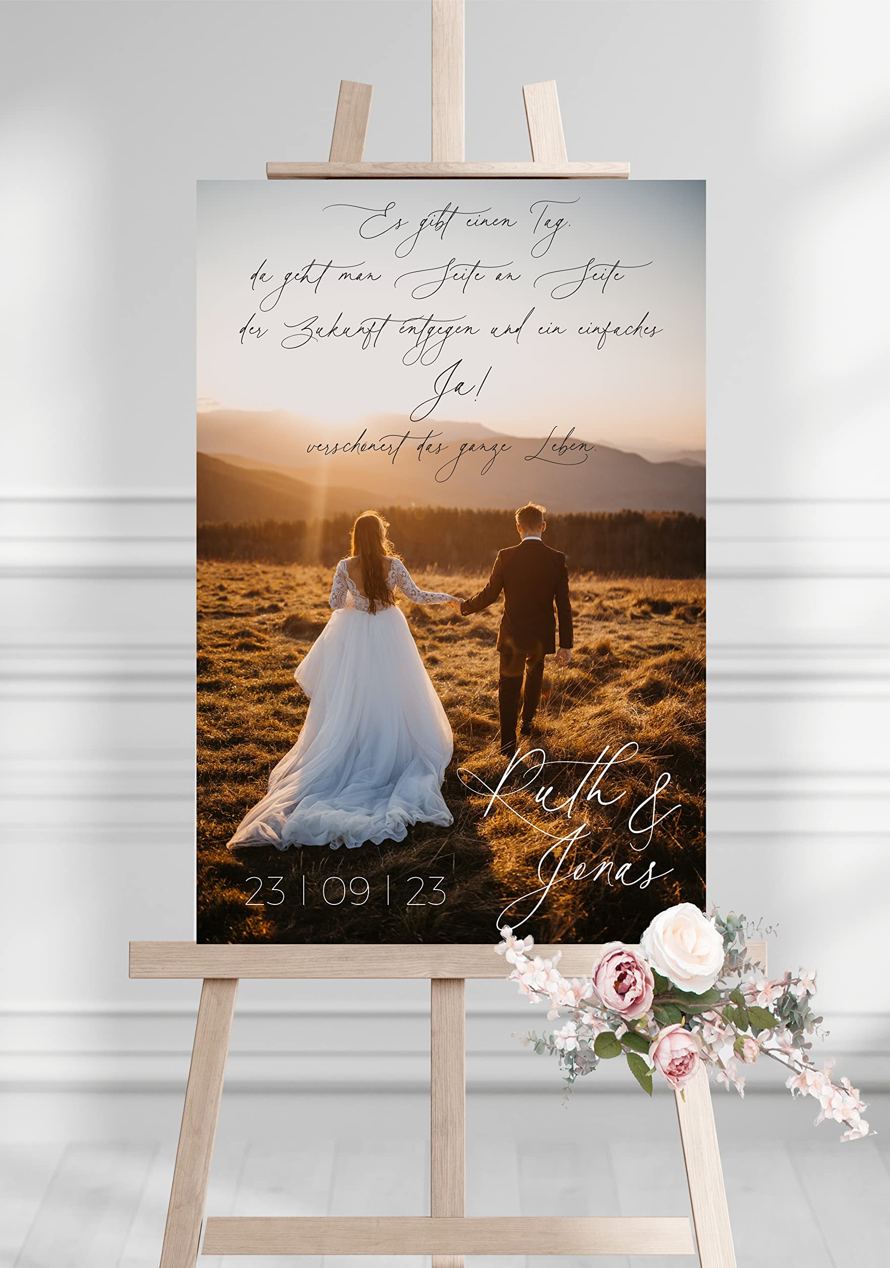 Manschin-Laserdesign Willkommensschild Aluverbund personalisiert - selbst gestalten - Made in Germany - Welcome Willkommen Schild für Hochzeit, Geburtstag und alle Anderen Feste (Aluverbund, 60x40cm)