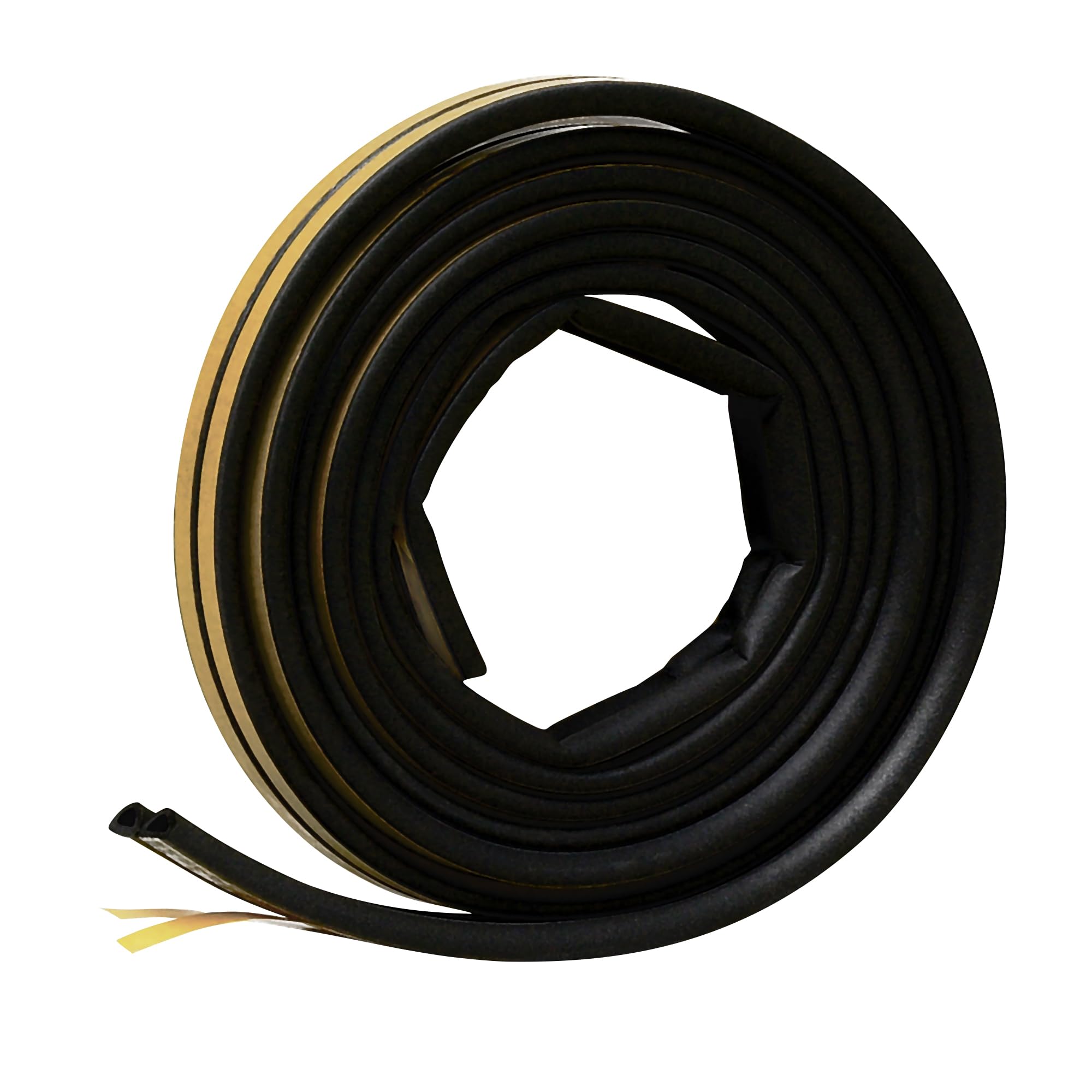 Frost King V25BK Rubber Self-Stick Weatherseal Tape, D-Section, 5/16-inch X 1/4-inch X 17-feet, Black - 2-Pack