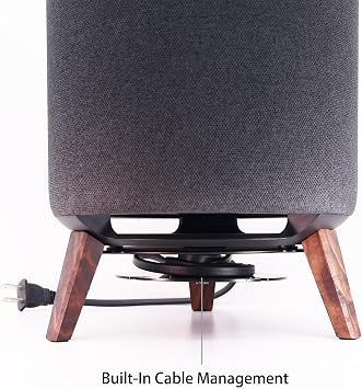 Desktop Speaker Stand for Echo Sub,Echo Studio and Homepod 2nd/1st gen, Wooden Desktop Mount (Black Walnut Legs)