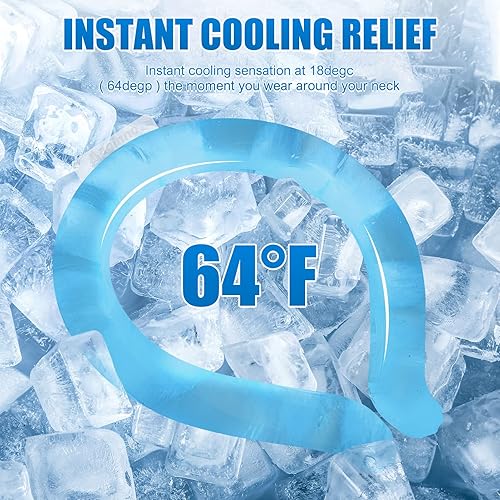 Miniatura 3 de Enfriador de cuello, tubo de enfriamiento portátil para climas extremadamente calurosos y calor de verano, gel de hielo frío manos libres para