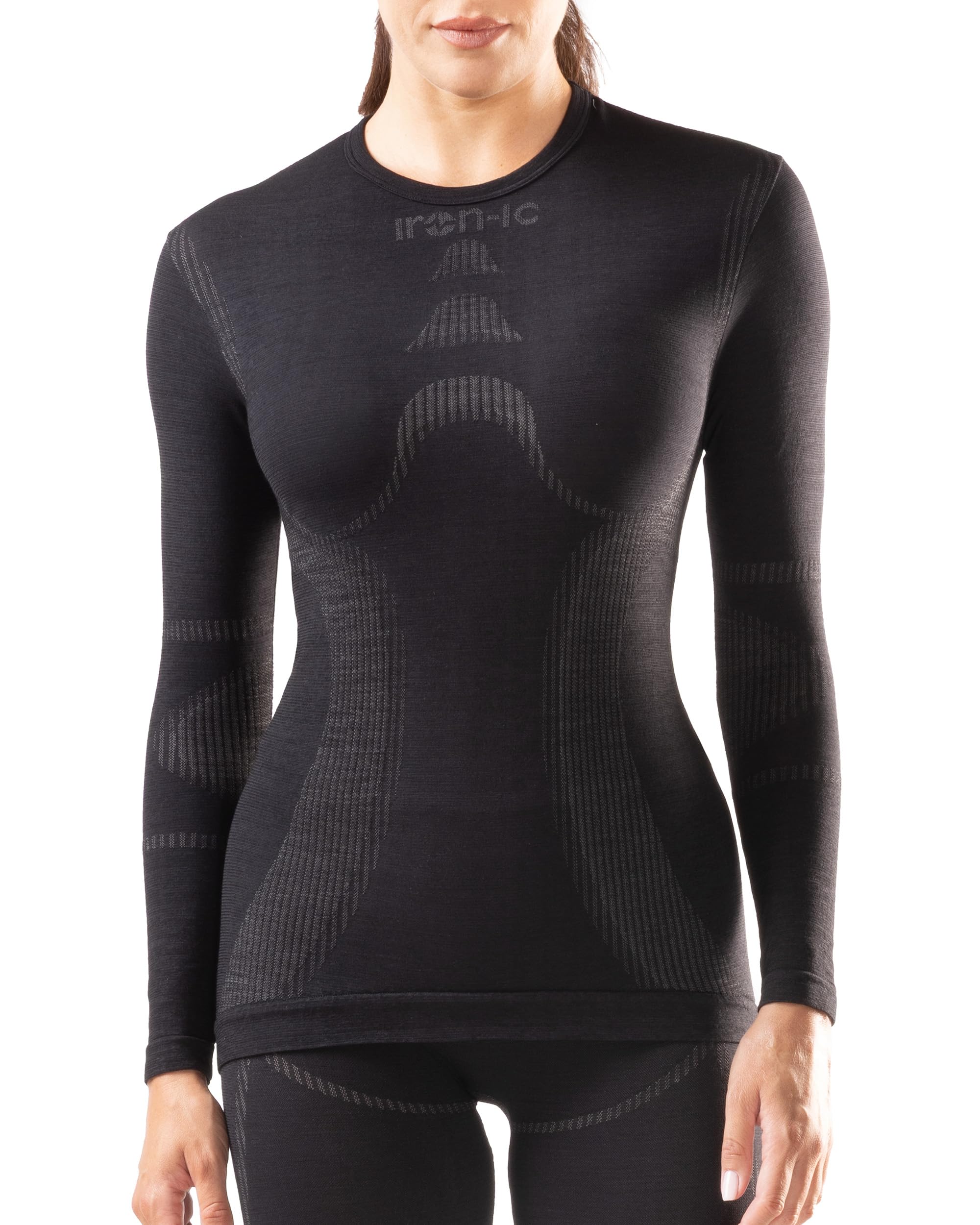 Iron ic - Damen Langarm T-Shirt Seamless Merino Thermoregulierend - Komfort Fit - Art. 213005