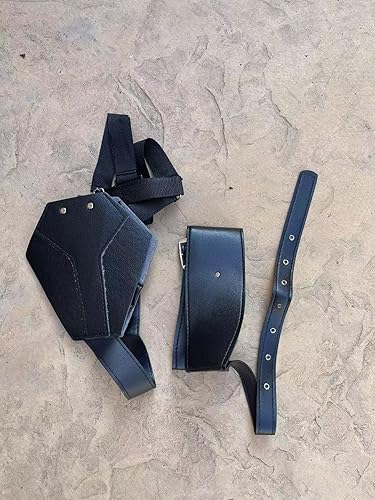 KinStore Soporte de espadas medievales de rana de cuero/soporte de espadas samurai para dos espadas en la parte posterior