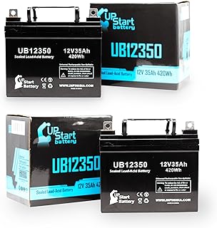 2X Pack - Optiway Tech (Fortress Scooters) 1700SP Battery - Replacement for UB12350 Universal Sealed Lead Acid Battery (12V, 35Ah, 35000mAh, L1 Terminal, AGM, SLA)