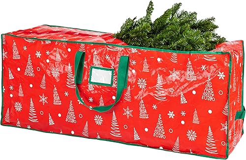 Christmas Tree Storage Bag - Stores 9 Foot Artificial Xmas Holiday Tree, Durable Waterproof Material, Zippered Bag, Carry Handles. Protects Against