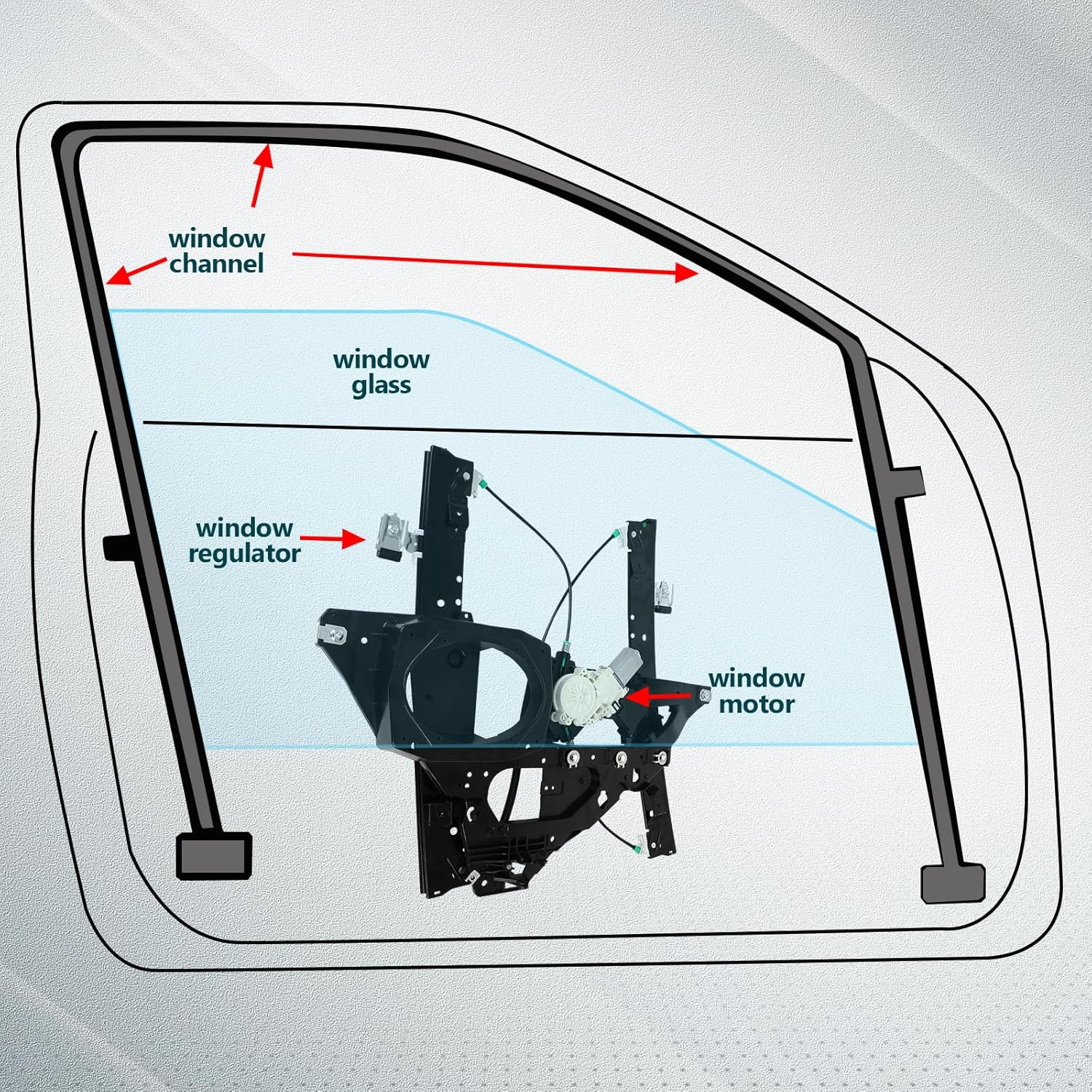 FINDAUTO Power Window Regulator Front Left Driver Side fit for 2007-2017 for Ford Expedition,2007-2017 for Lincoln Navigator 748-542 Window Regulator and Motor Assembly with Motor