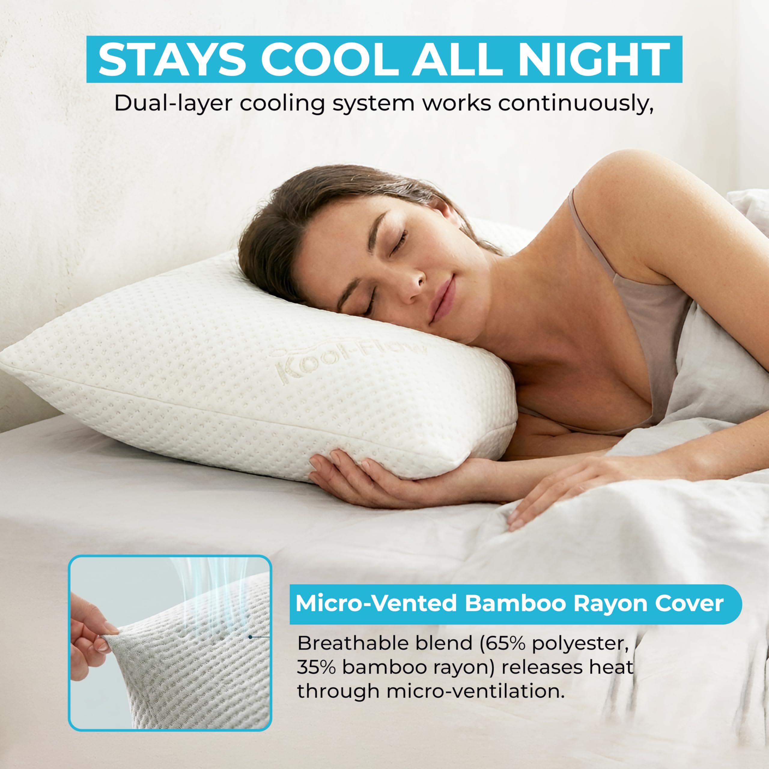 Xtreme Comforts Almohadas de espuma viscoelástica | Relleno de espuma triturada ajustable certificado GREENGUARD para apoyo personalizado | Almohadas de cama para personas que duermen de lado, espalda
