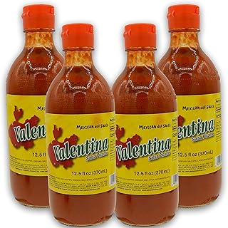 Salsa Picante Hot Sauce Bundle - Includes 4 Bottles of Valentina Hot Sauce Red Label, 12 oz each, 48 Oz Total - Authentic Mexican Condiment, 900 Scoville - Hot Sauces Valentina - Despensa Colombiana Bundle