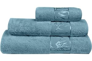 3 Luxury Soft Towels Set Viscose Derived from Bamboo & Turkish Cotton