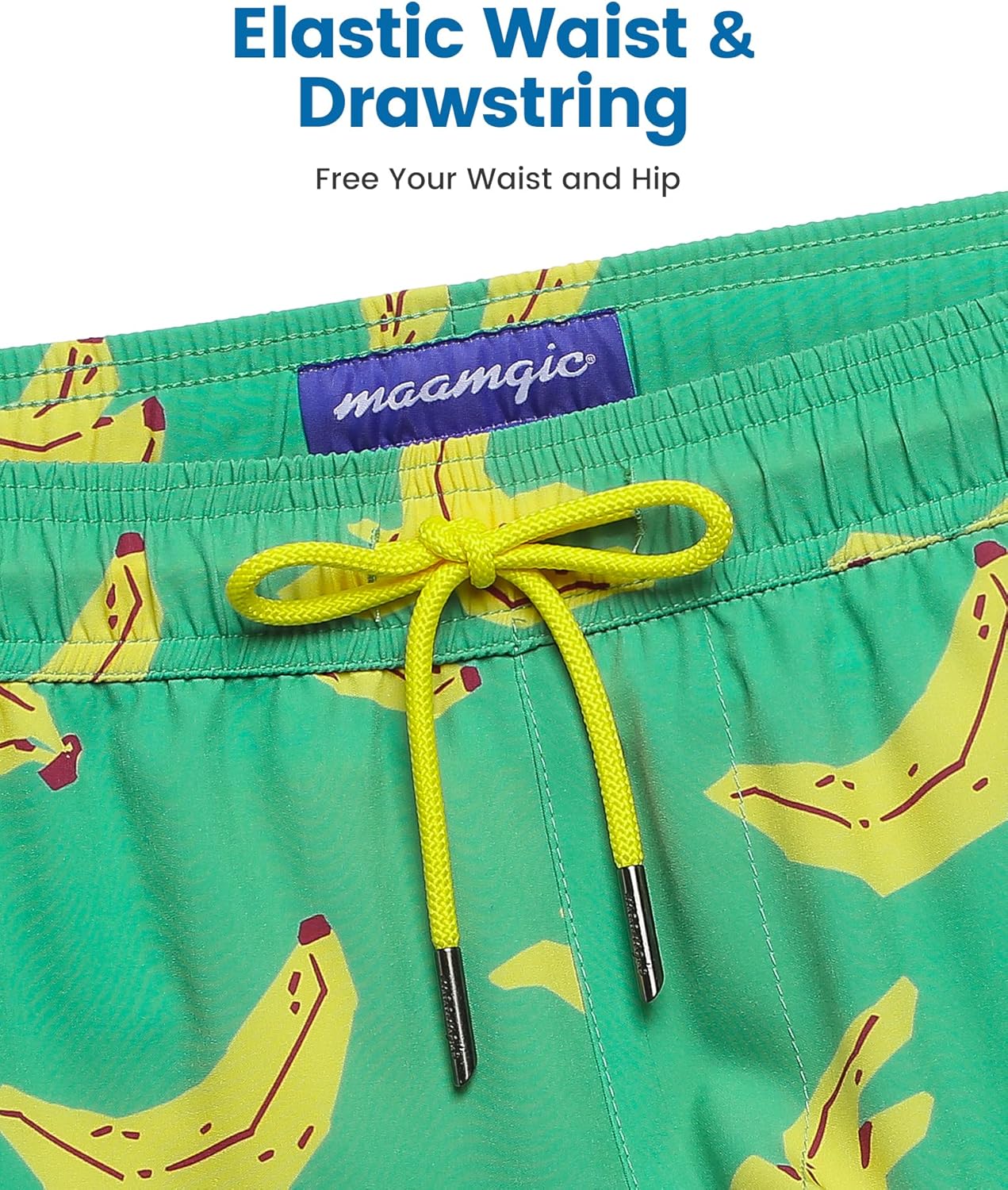 maamgic Mens Swim Trunks with Compression Liner 5 Inch, Quick Dry Bathing Suit with Zipper Pockets, No-Chafing Swim Shorts - Image 4