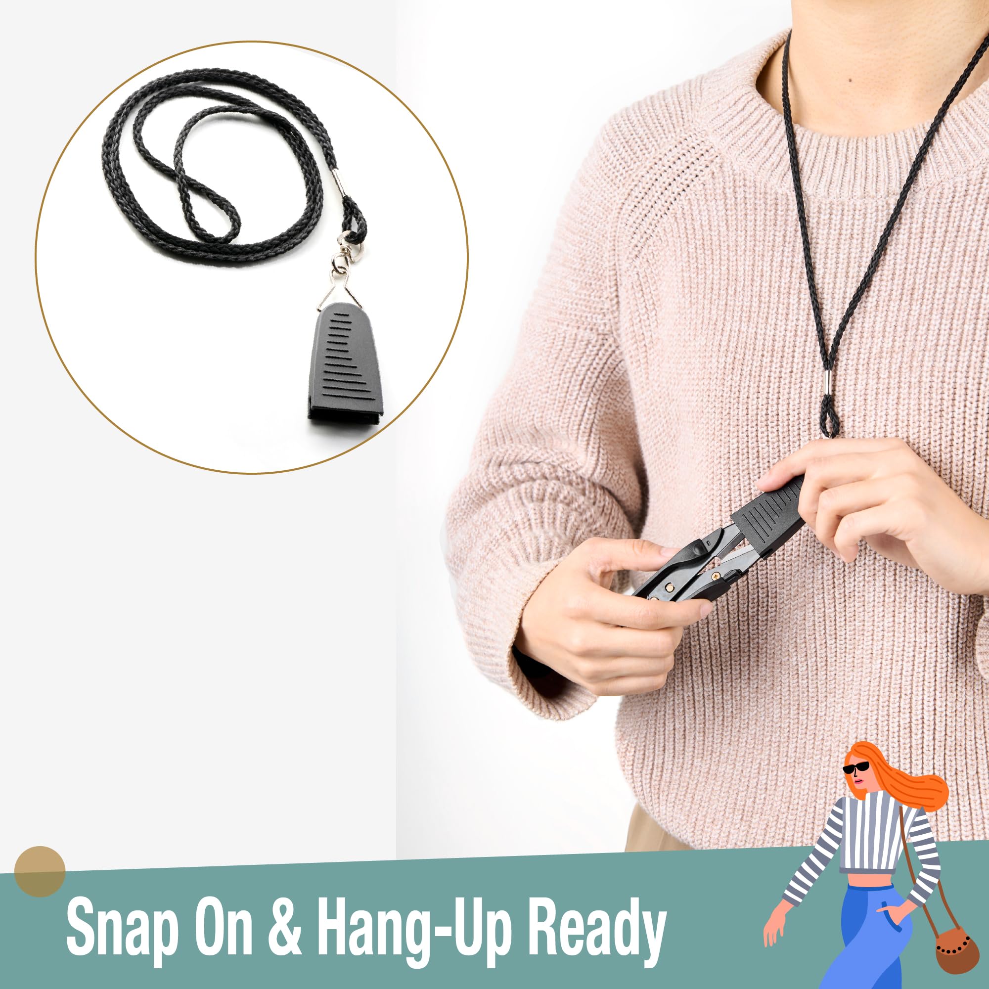 Beaditive - Tijeras de hilo premium con hilo y bordado para costura, acolchado, tejido de punto, joyería con tapa protectora y cordón