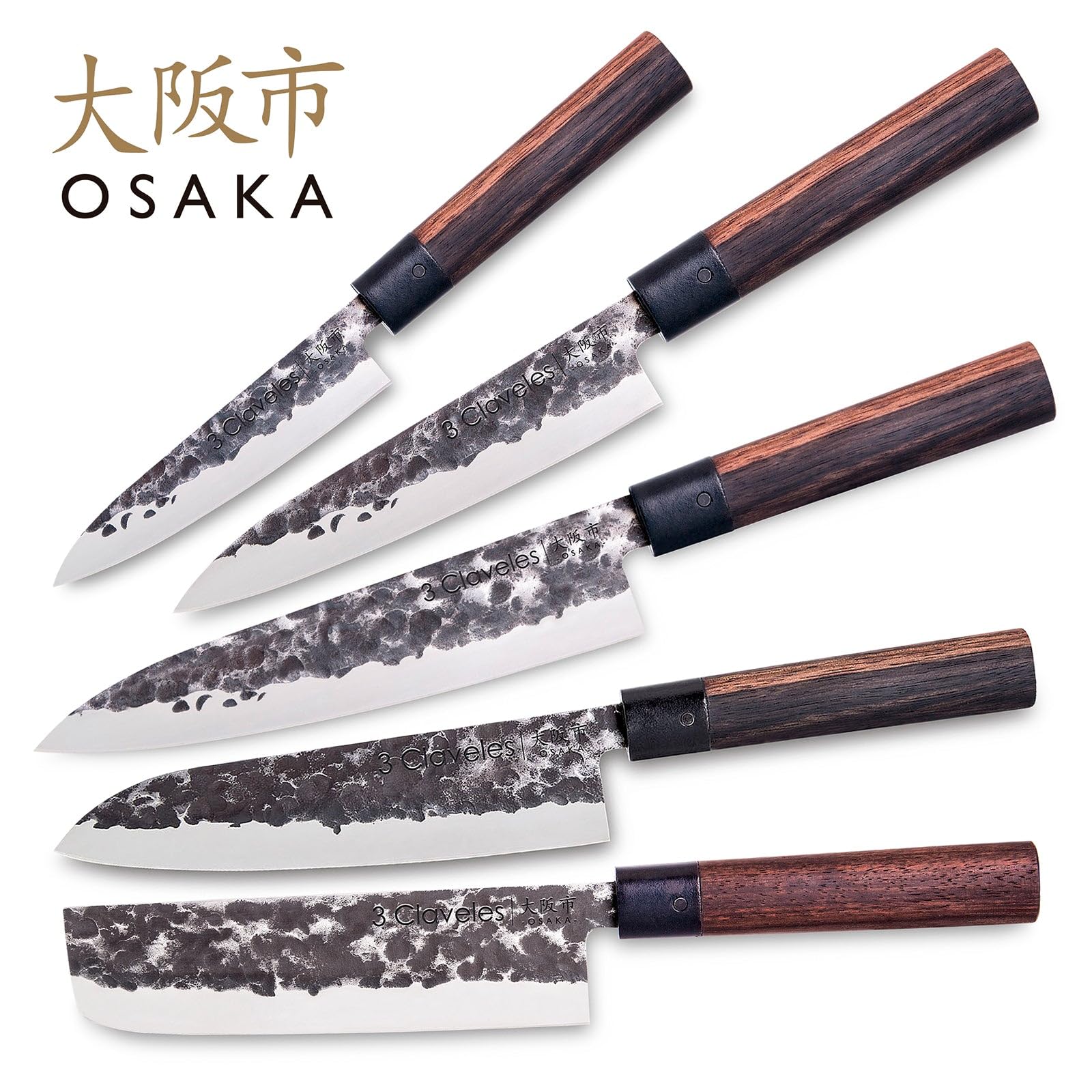 3 Claveles Coltello Giapponese, legno, 6 Unità