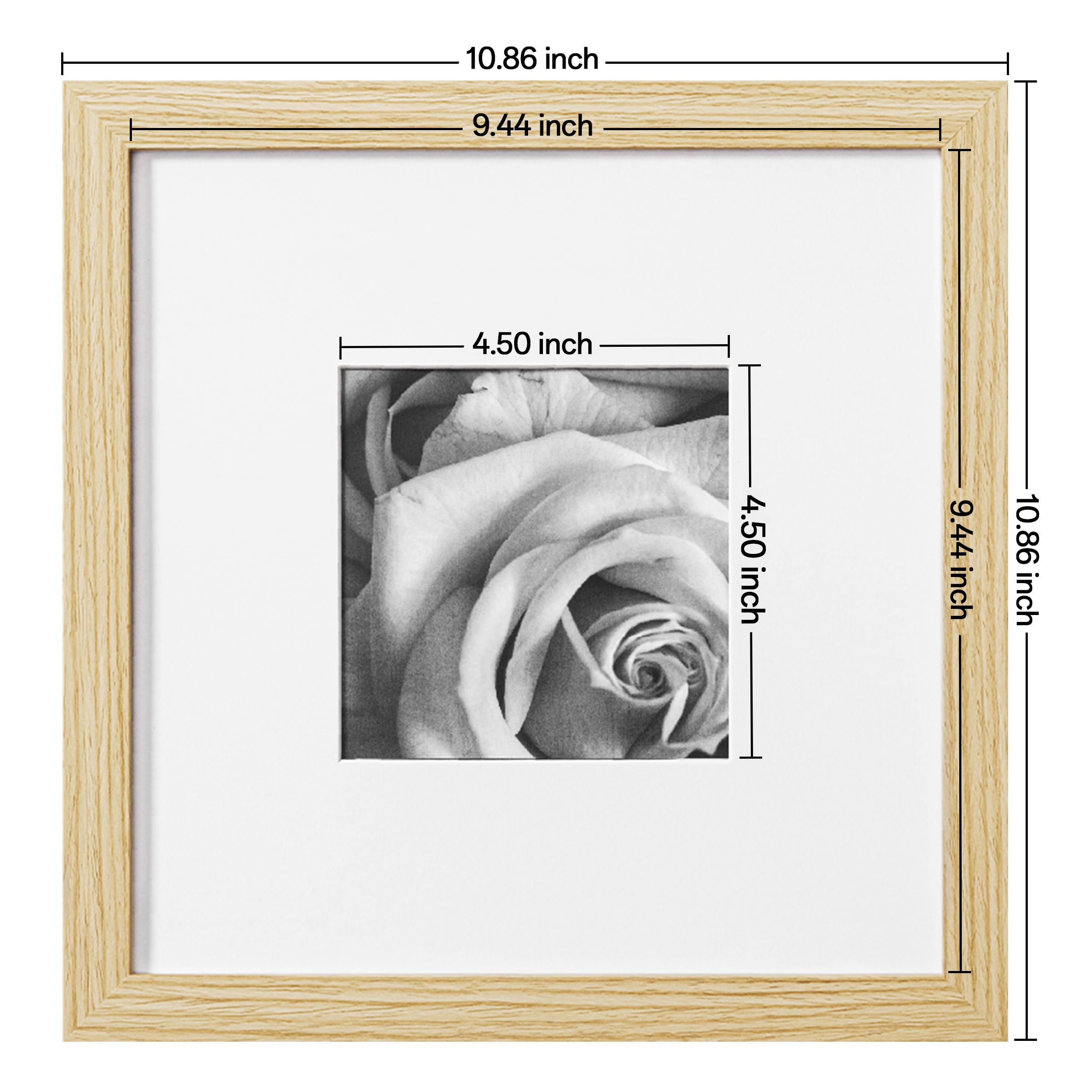 eletecpro Juego de 9 marcos de fotos de 10 x 10 pulgadas, marcos de pared clásicos de galería de 5 x 5 o 10 x 10 pulgadas sin paspartú, marcos cuadrados para decoración de pared de collage, decoración