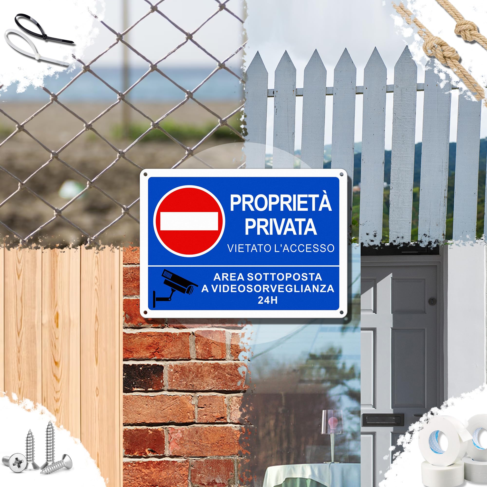 TAKULA Cartello Proprietà Privata - Cartello Vietato l'accesso Proprietà Privata,25 * 18CM Cartelli Proprieta Privata Resistente ai Raggi UV, Alla Ruggine e All'acqua