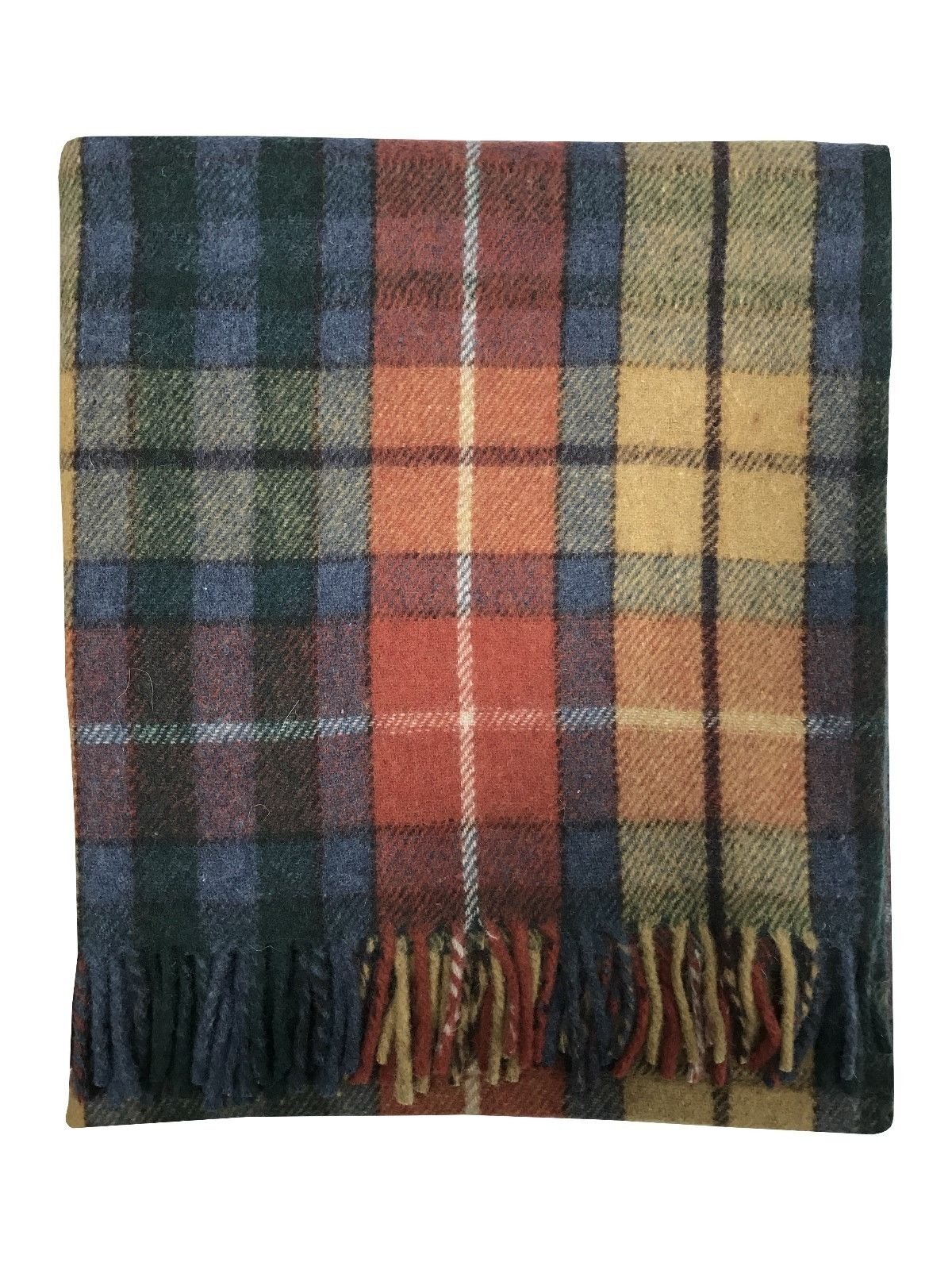 Tapis De Voyage / Couverture Vintage Highland – Pure Laine, Tartan écossais, Franges, J.D Mathewman