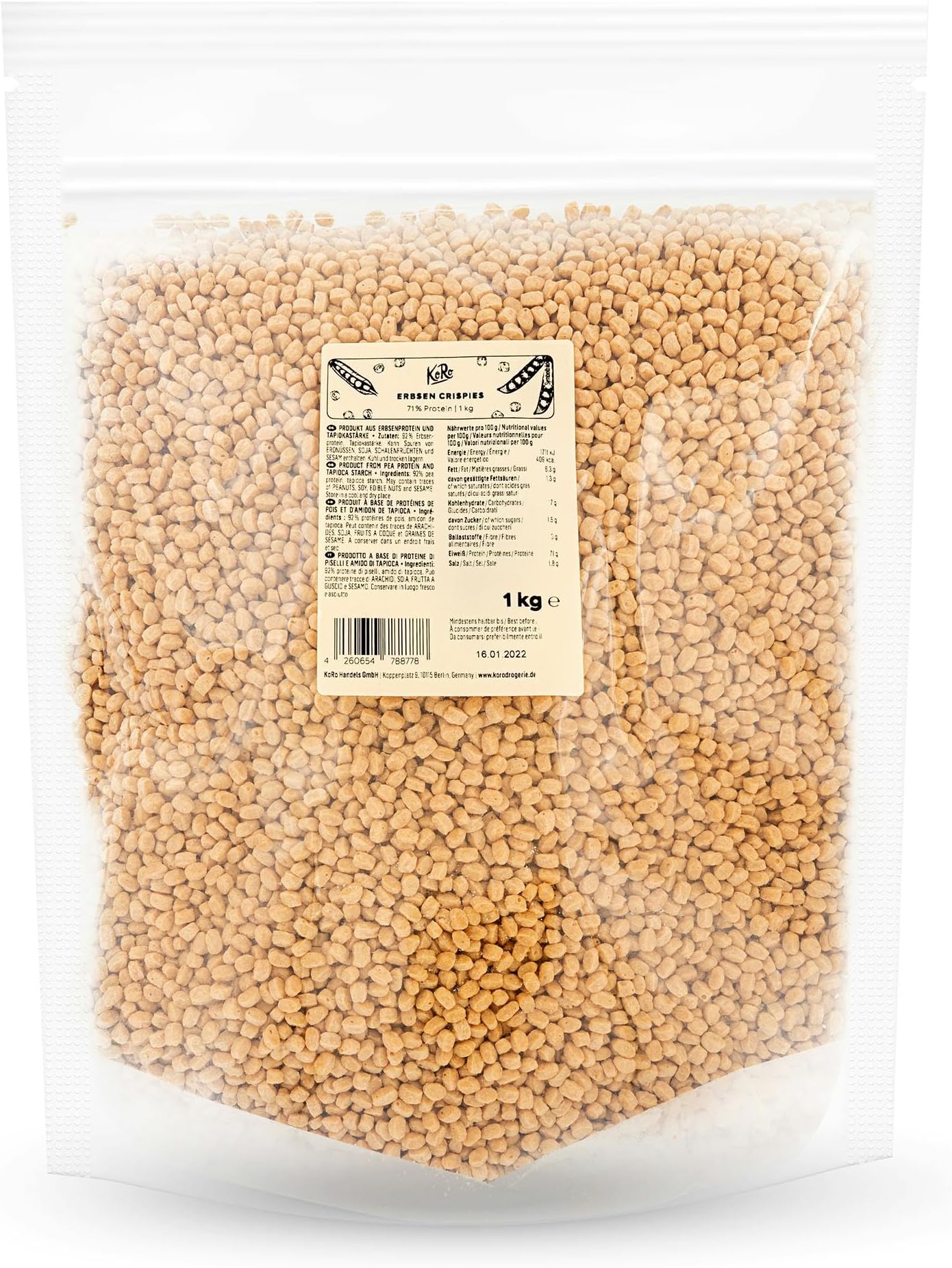 KoRo - Pea protein crispies 71% 1kg