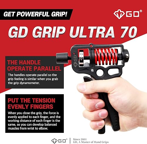 Miniatura 2 de GD Entrenador de fuerza de agarre (fortalecedor de agarre ajustable premium para entrenamiento de antebrazo) fortalecedor de muñeca y antebrazo