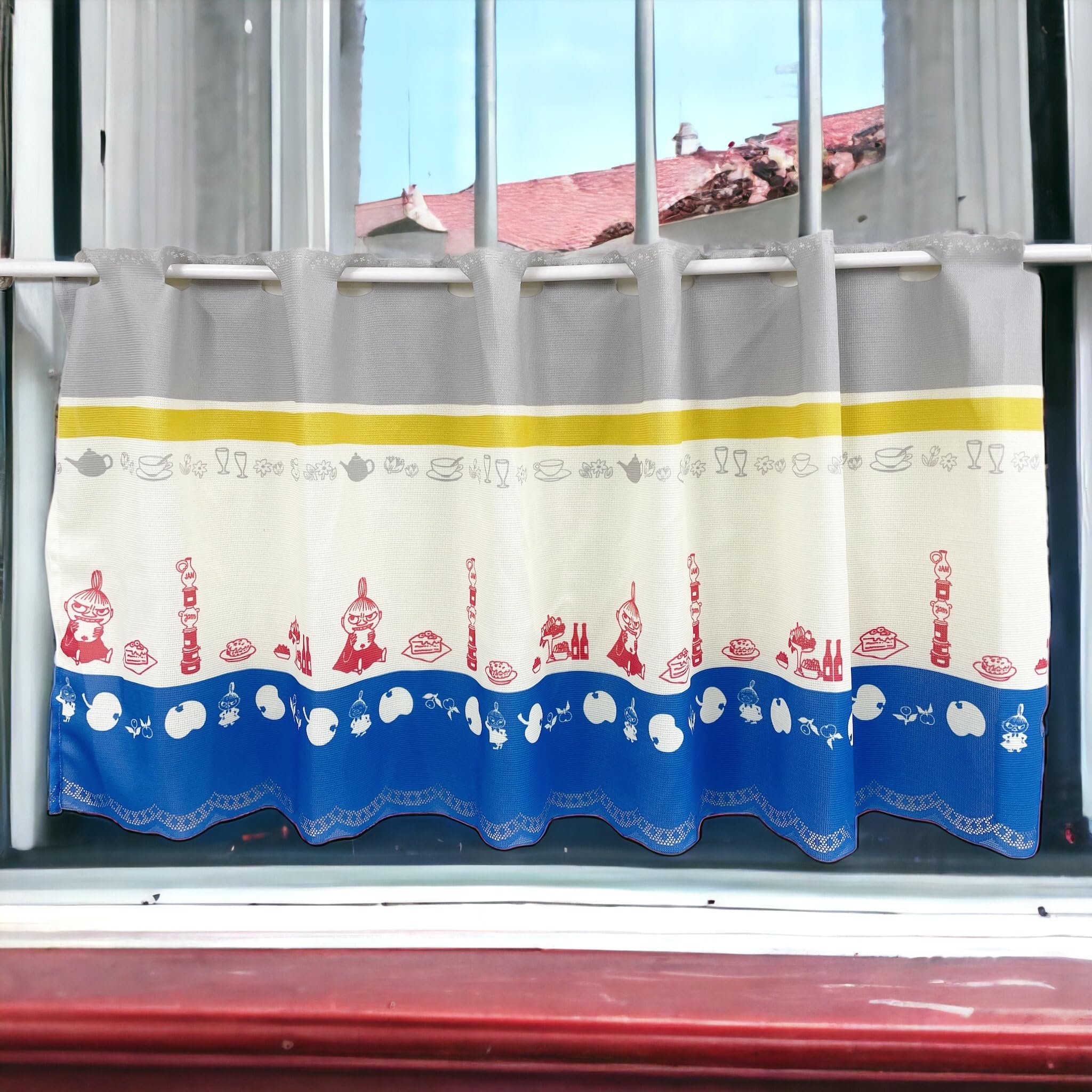 カフェカーテン 刺繍風カフェカーテン 1枚入 ベージュ メーカー直送 ▽返品