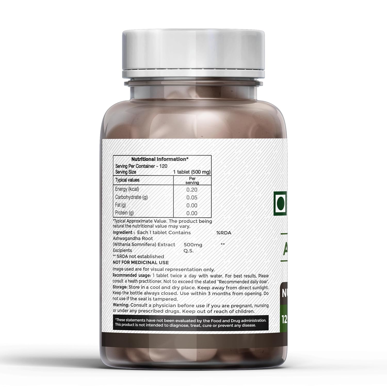 Carmel Organics Ashwagandha Route Extract 500 mg Tablet (120 Nos) | Natural | Herbal Supplement for stress relief | Rejuvenation of mind and body. Withania Somnifera | non GMO Carmel Organics Ashwagandha Route Extract 500 mg Tablet (120 Nos) | Natural | Herbal Supplement for stress relief | Rejuvenation of mind and body. Withania Somnifera | non GMO