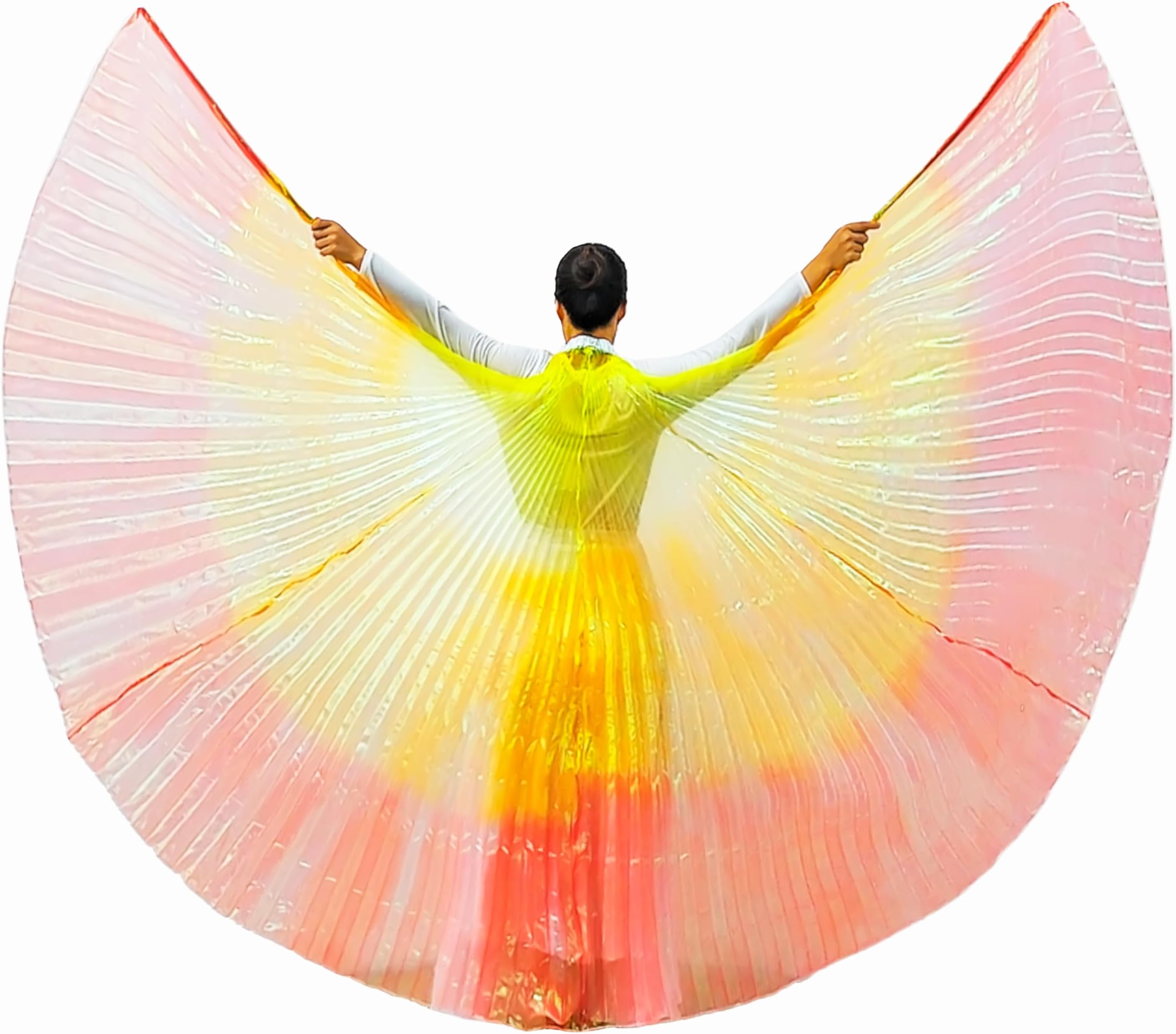 Wuchieal Women's Belly Dance Costume Isis Wings, Professional Dance Wings with Sticks