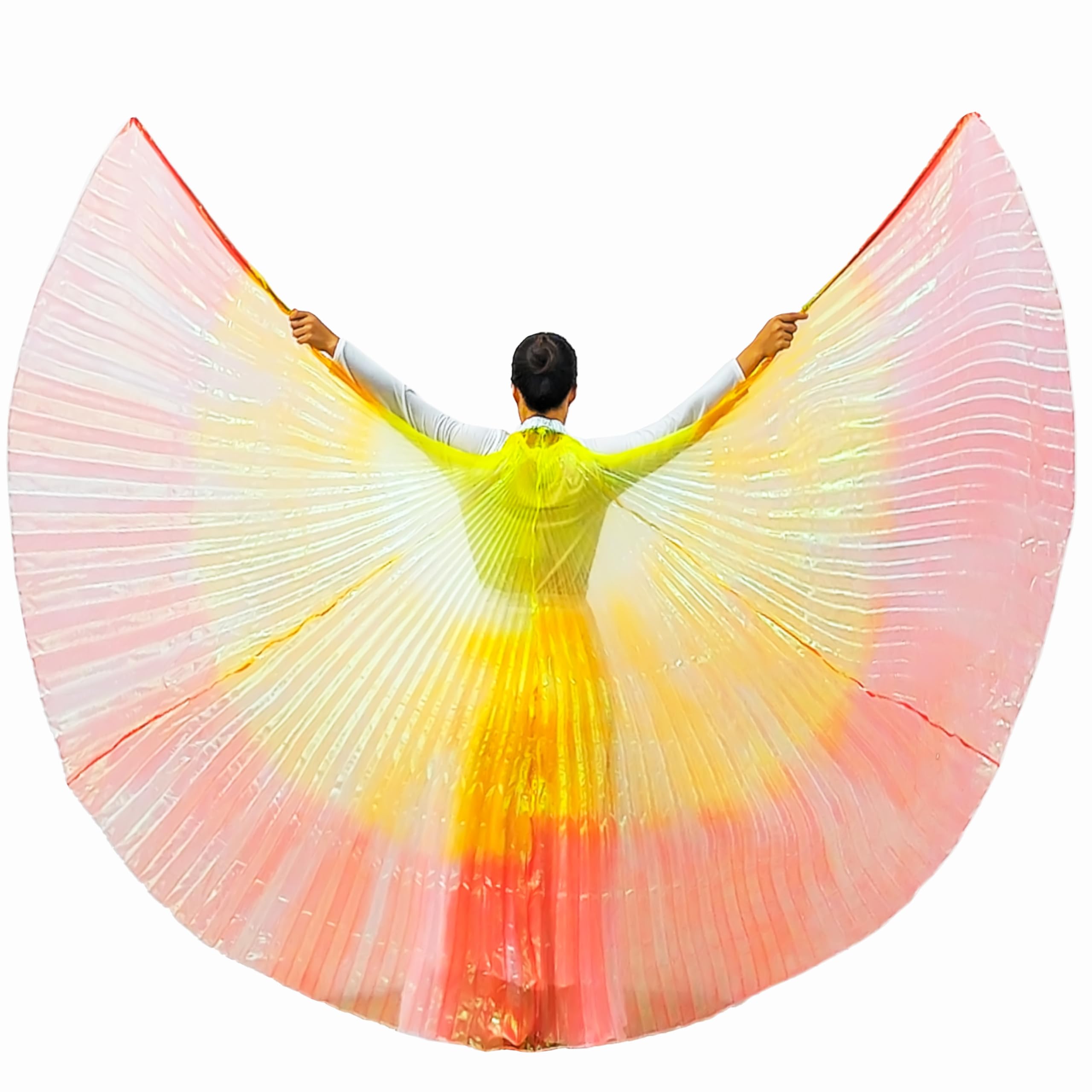 Wuchieal Women's Belly Dance Costume Isis Wings, Professional Dance Wings with Sticks