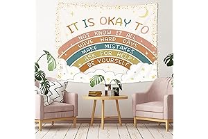Imirell Boho Rainbow Motivational Tapestry: Adornment with Inspiring Words