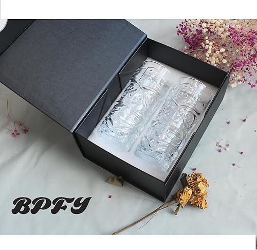 Miniatura 6 de Paquete de 2 vasos Tiki hawaianos de 14 onzas para cócteles, limonada, té helado, bebidas mixtas, tazas Tiki modernas de bar, tazas Tiki, tazas de