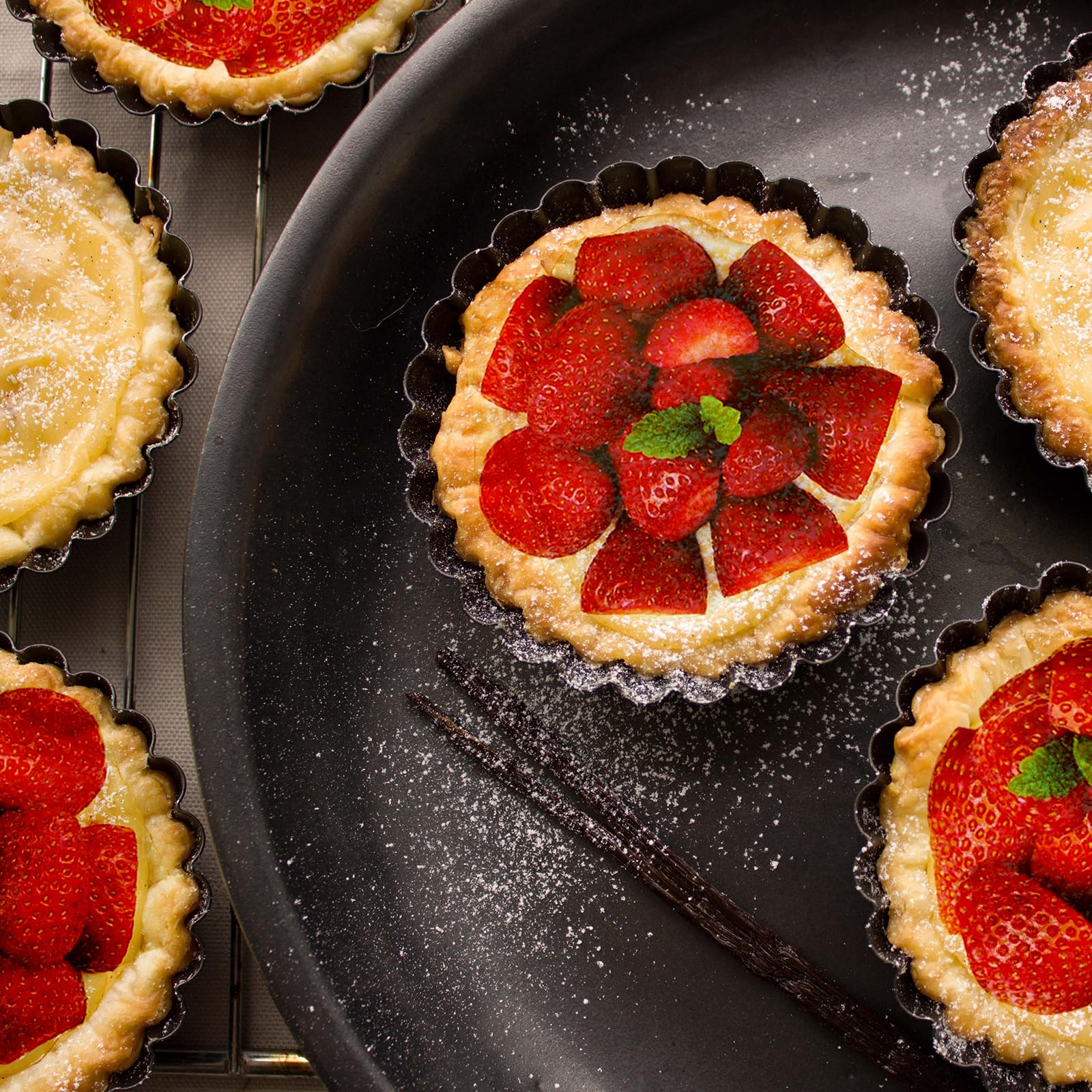 Mini Tart Pans - 6 Pack 4 Inch with Removable Bottom -5