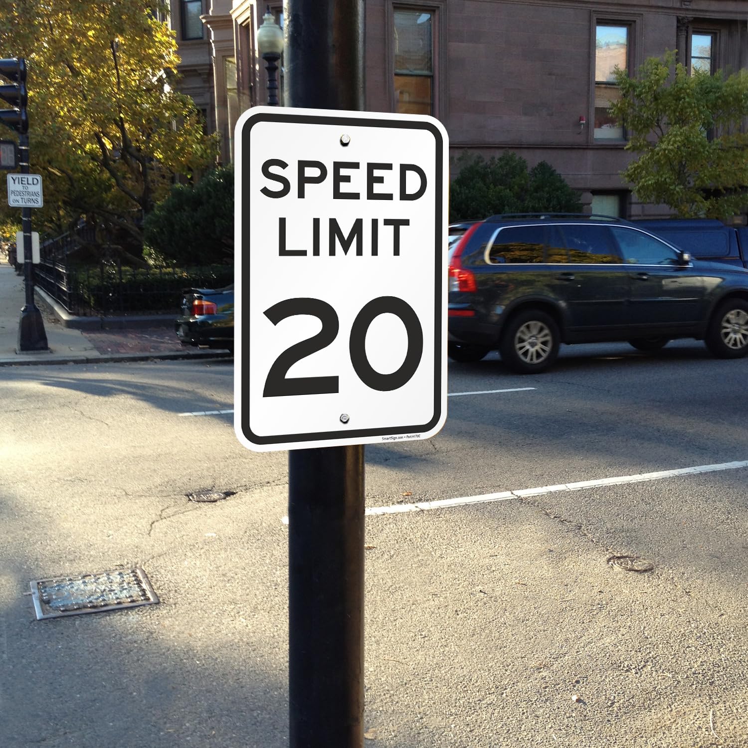 SmartSign 18 x 12 Inch Speed Limit 20 MPH Sign, 120 Mil
