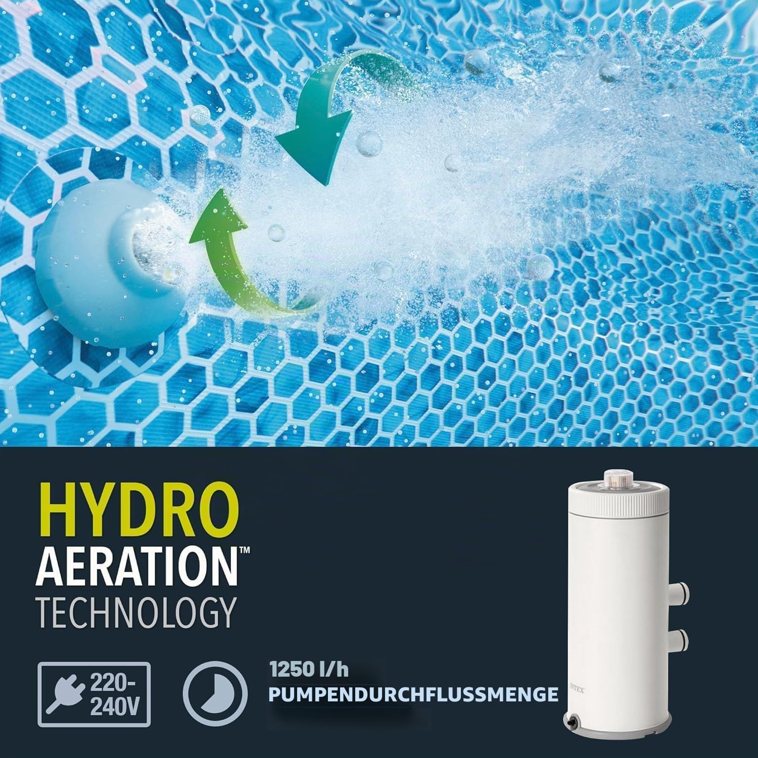 Intex Krystal Clear Cartridge Filter Pump - Pool Kartuschenfilteranlage 28638GS Grau / Schwarz 3.406 l/h / 90 W