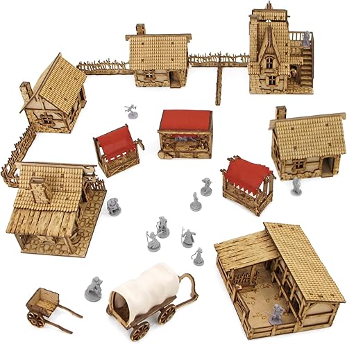 TowerRex Village DND Terrain 1.102 in Terrain DD Mesa Fantasy Miniature Warhammer Pathfinder Table D&D