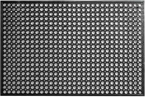 Miniatura 9 de KOVOT Tapete de goma antideslizante de 36 x 60 pulgadas perforado con agujeros para drenaje y fácil limpieza, antifatiga resistente para interiores