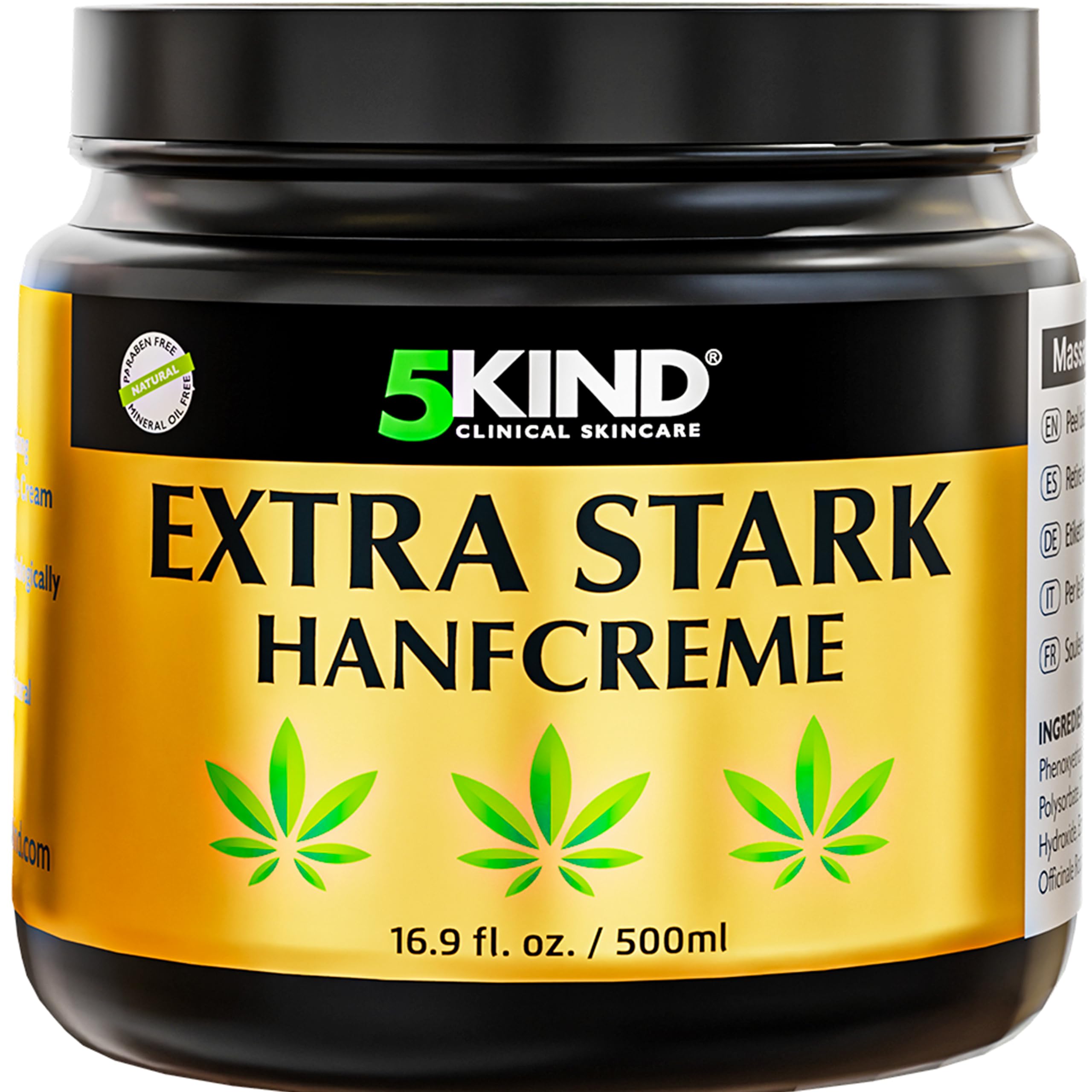 5kind Hanf-Aktivgel Hanfsalbe 100ml - Hochdosiertes Hanf Gel - Beruhigt
