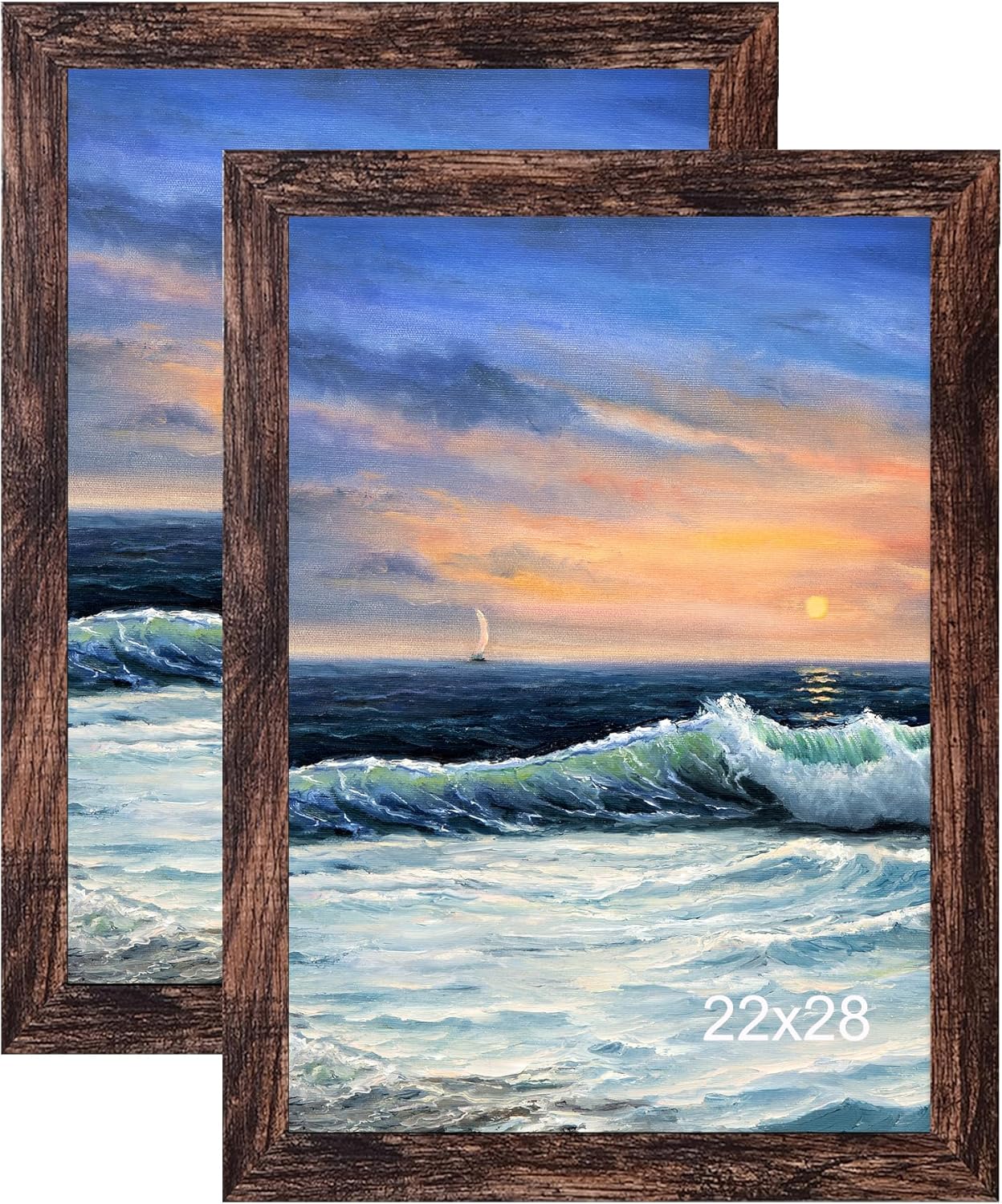 Clamaro 'COLLAGE' Picture Frame 50x66,5 Handmade | White Matt | Modern Angular Frame Made From MDF Wood With Acrylic Glass Pane, Back Board And Metal Hanger (horizontal And Vertical