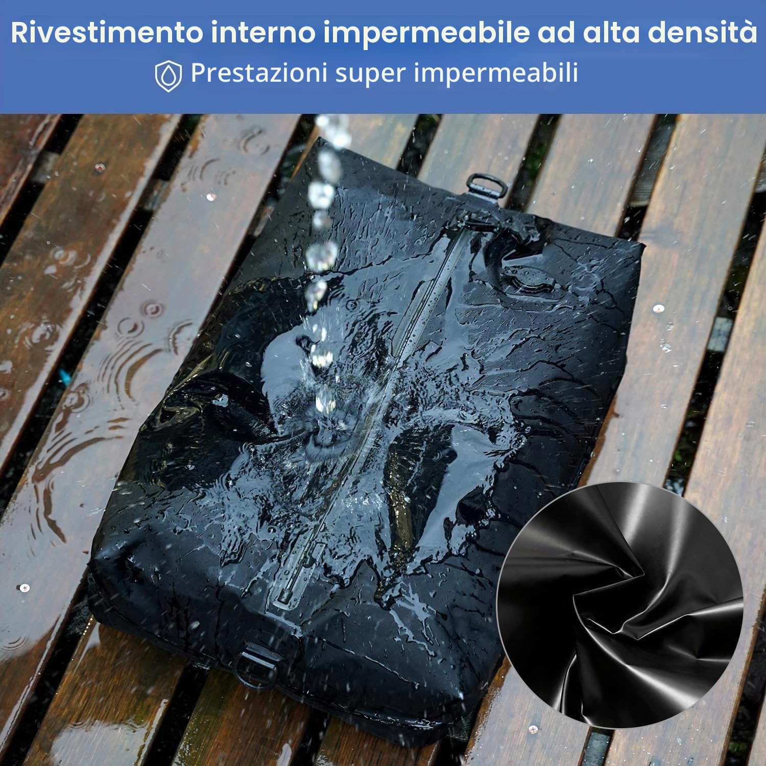 16L Sacchetti Sottovuoto Viaggio 2 Pezzi, Impermeabili Pieghevoli con Finestra Visiva – Senza Pompa per Biancheria/Indumenti (Nero)