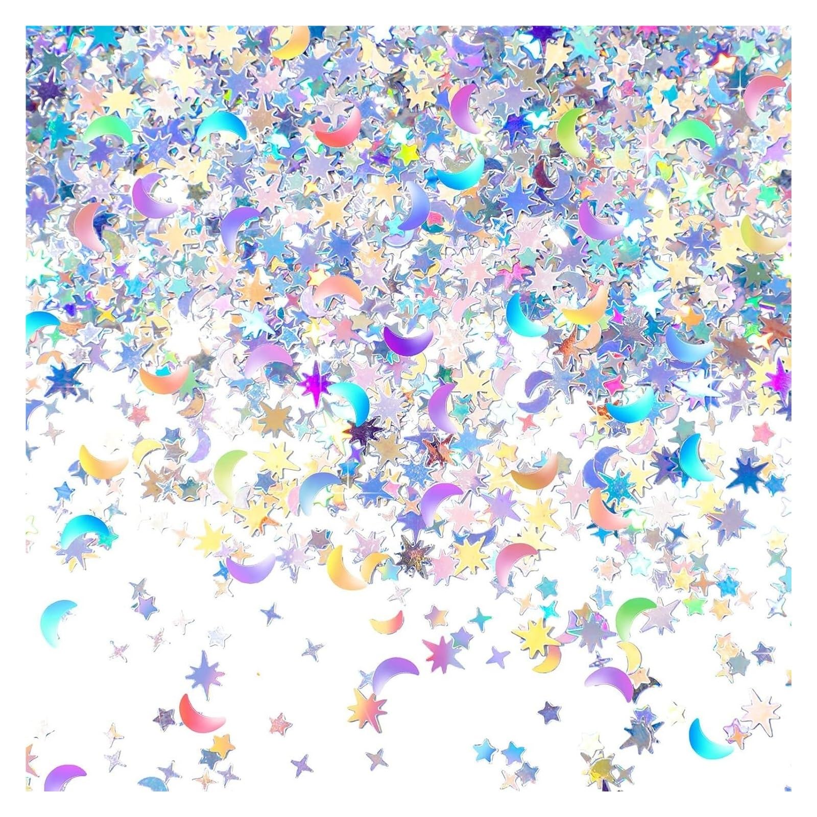 Confeti Boda Confeti de mesa estrellas 120 g, dispersión luna metálica