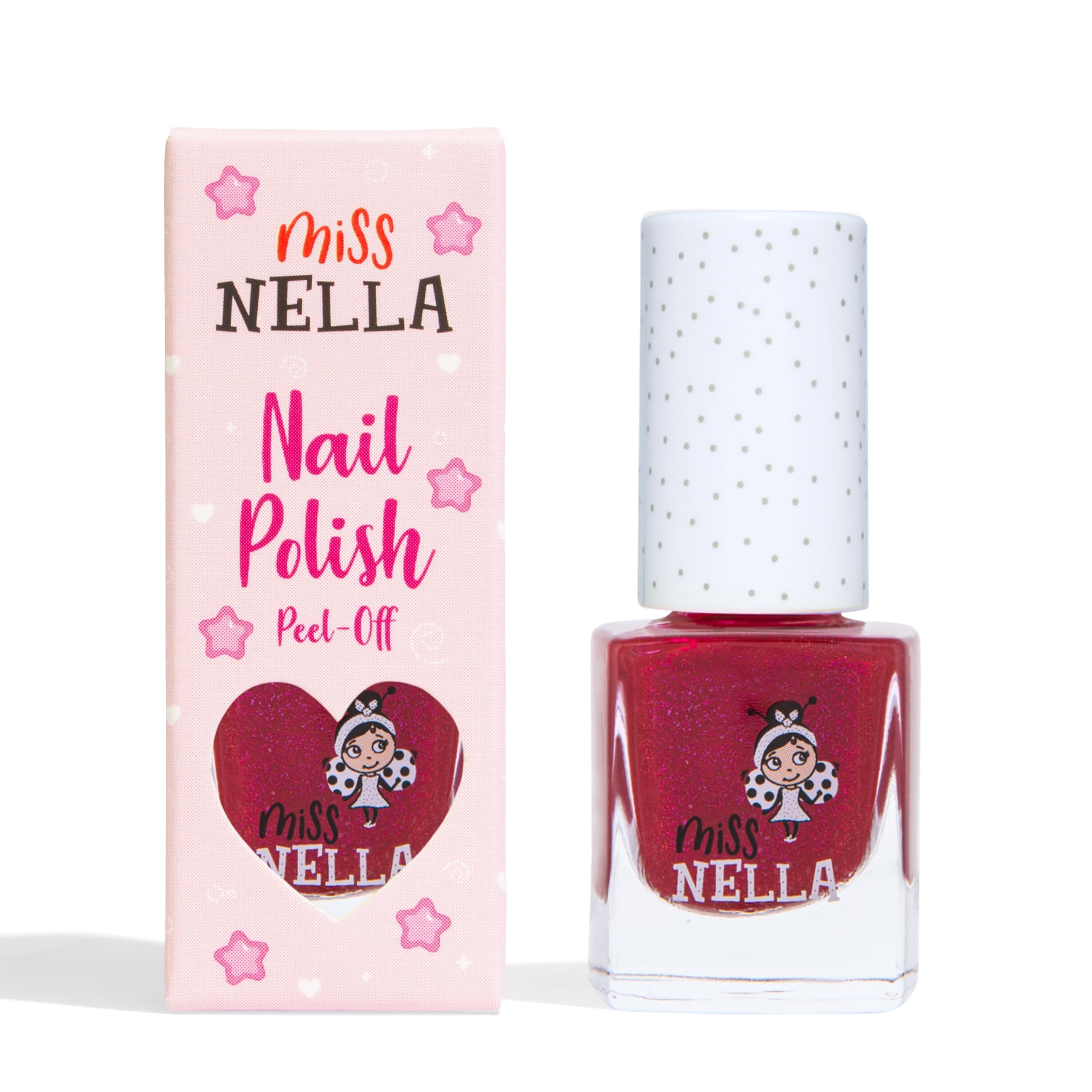 Miss Nella JAZZBERRY JAM abziehbarer Nagellack speziell für Kinder, Pflaumenfarbe Glitzer, Peel-Off-Formel, ungiftig, wasserbasiert und geruchsneutral