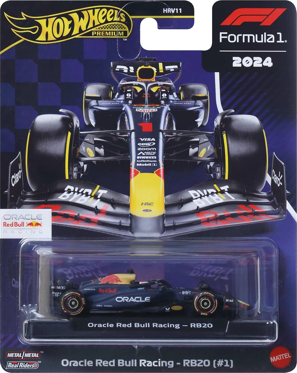 Hot Wheels Premium Formula 1 Collection 1:64 Scale Die-Cast Oracle Red Bull Racing Rb20 Vehicle