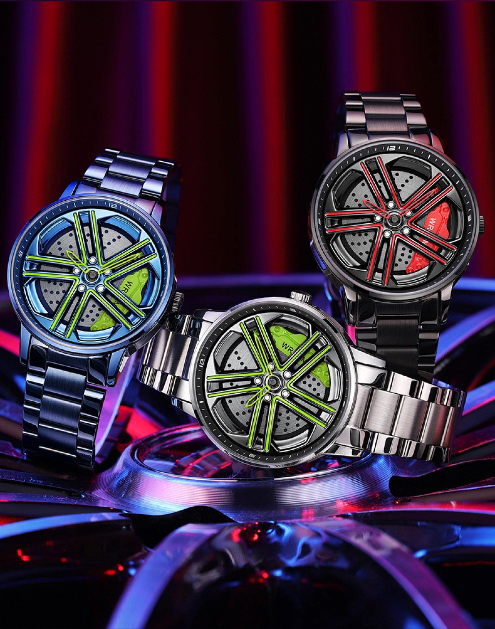 Herren Uhr Automatik Wasserdicht Herrenuhr Hohl Quarzuhr Motorsport Herren Armbanduhr Titan Edelstahl/Lederarmband Uhren Herren