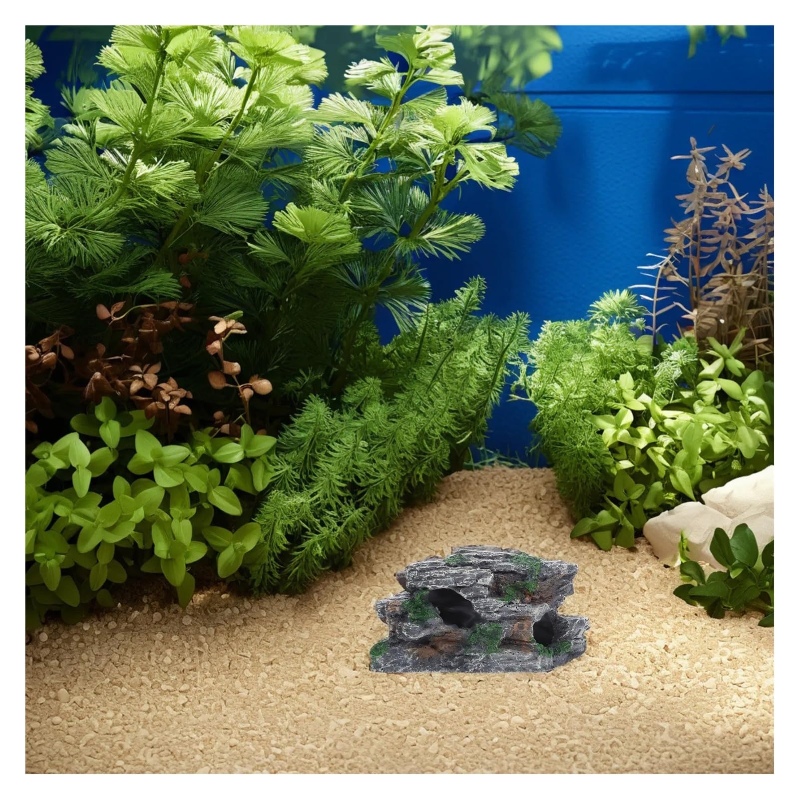 5 Stück realistische Kunststein-Aquarium-Dekoration Für Dekor | Style Hideout Cave Rock Ornament for Aquarium Betta Hideaway