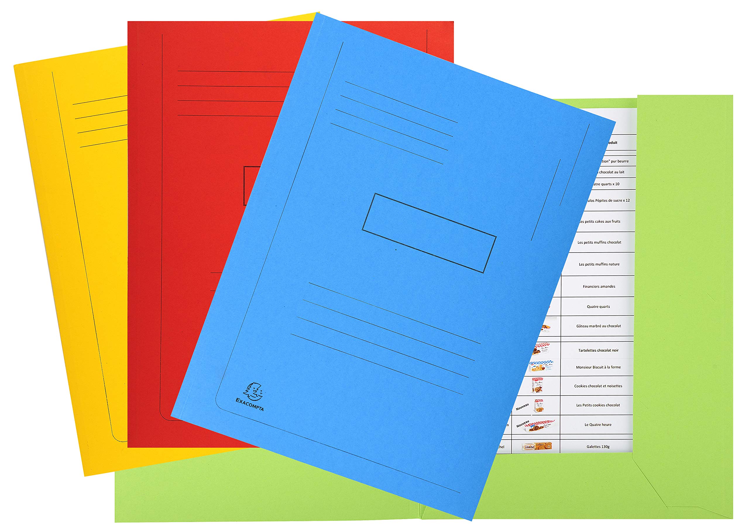 Exacompta - Réf. 445006E - Carton de 50 chemises imprimées avec 2 rabats Forever® 290 g/m² - chemises 100% recyclées et certifiées Ange Bleu - dimensions 24 x 32 cm pour format A4 - couleur bleu vif
