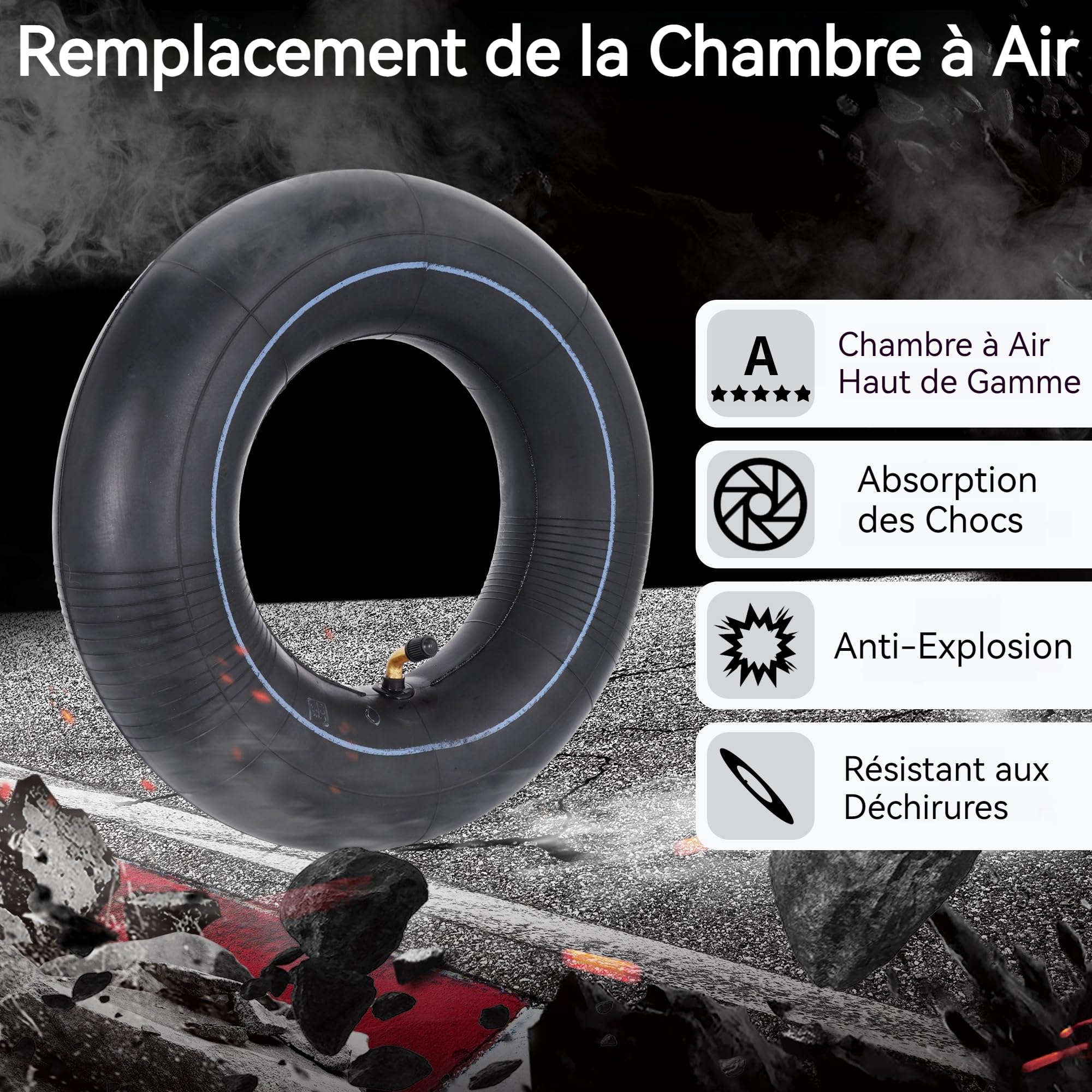 4.10/3.50-4 Pneu Chambre à Air pour ATV Quad 4 Roues Go Kart Tondeuse à Gazon Souffleuse à Neige Camion à Main Tracteur Brouette Générateur Utilitaire Chariot Mini Vélo 2 Set