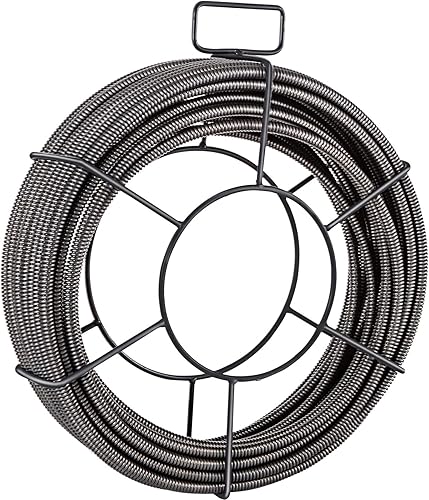 Miniatura 11 de VEVOR Cable de limpieza de drenaje de 75 pies x 38 pulgadas con núcleo sólido, cable para alcantarillado, cable limpiador de sifón, cable de