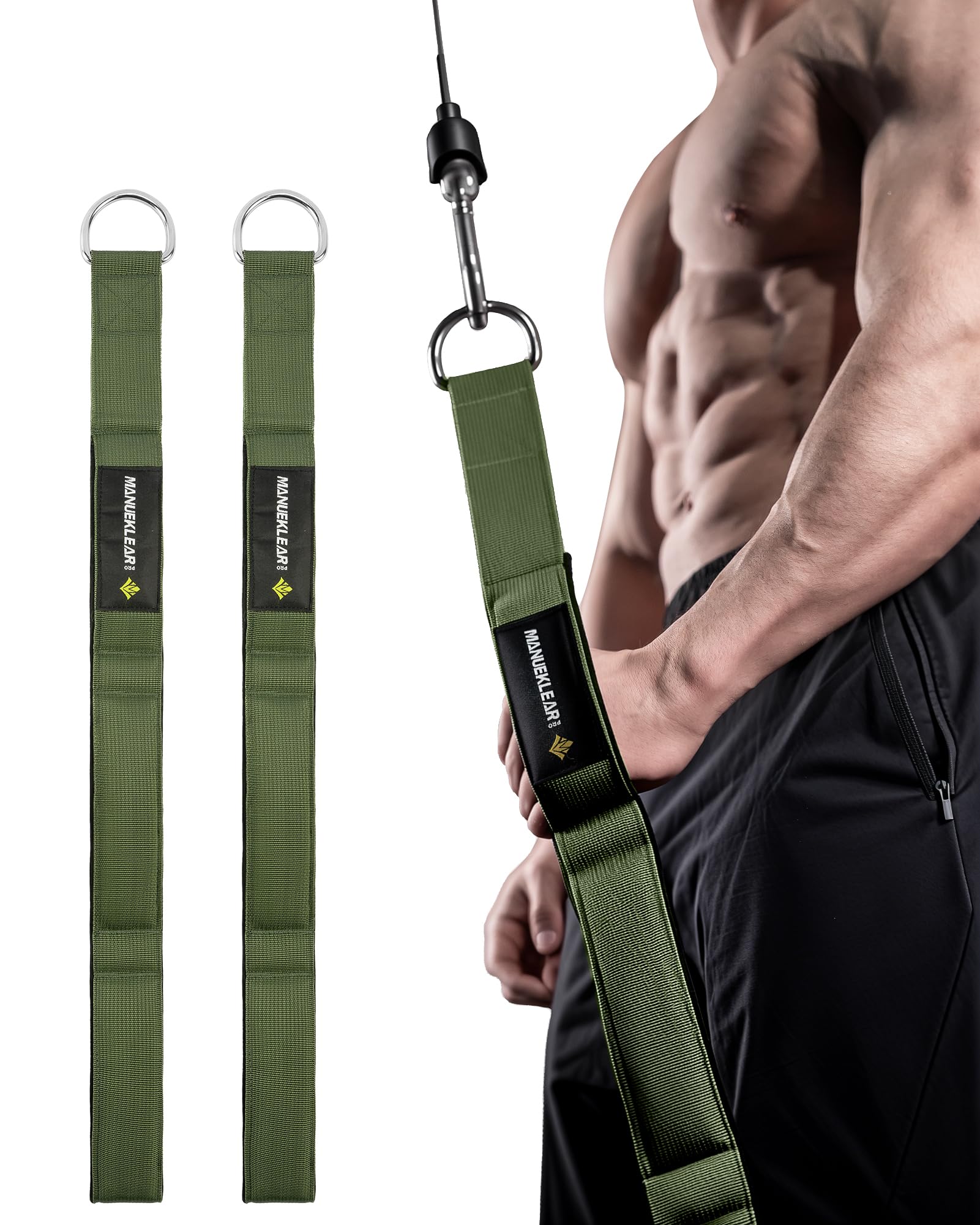 MANUEKLEAR Tricep Rope Cable Attachment Handles, Greater Range of Motion, Tricep Pull Down Rope for Push Downs, Crunches, Facepulls for Professional Gym