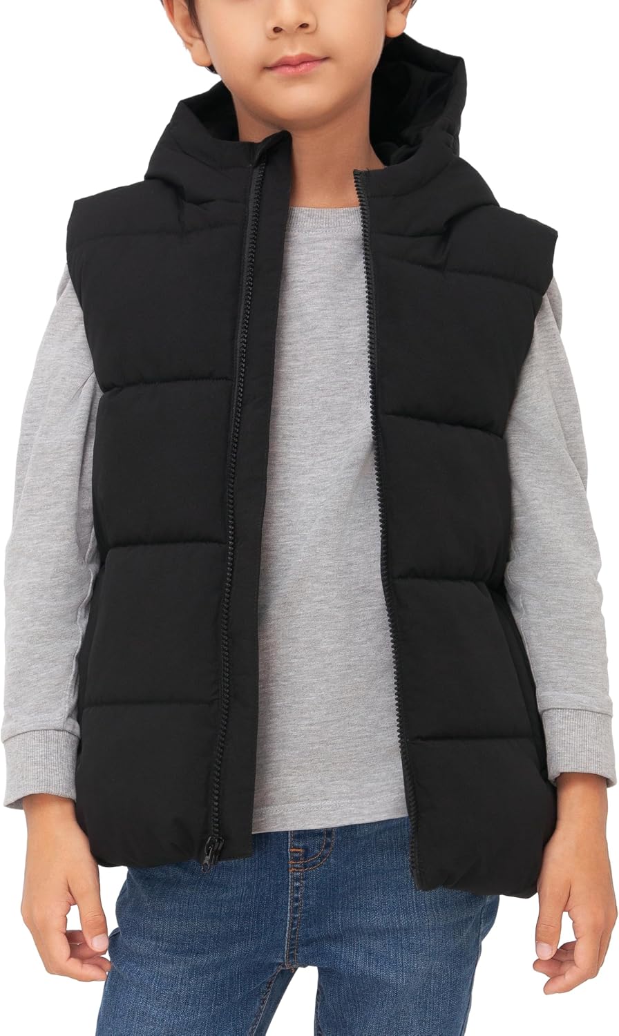 Rokka&Rolla Boys Hooded Puffer Vest Lightweight Warm All Season Bodywarmer