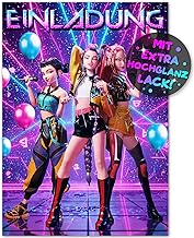 12 x Pop Stars Invitation Cards Children's Birthday Girl Boy – The K-Pop Party Cards are the Invitation for Teenagers Boys Children Birthday Monster Hunter Birthday Invitation Karaoke Glitter