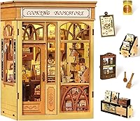 Vista 17 de Fsolis - Kit de rincón de lectura, kit de casa en miniatura para escenas DIY, mini casa, mini rincón de libros, decoración de estantería artesanal