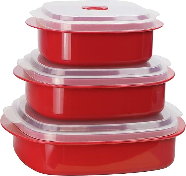 microwave bowls with vented lids Home & Kitchen