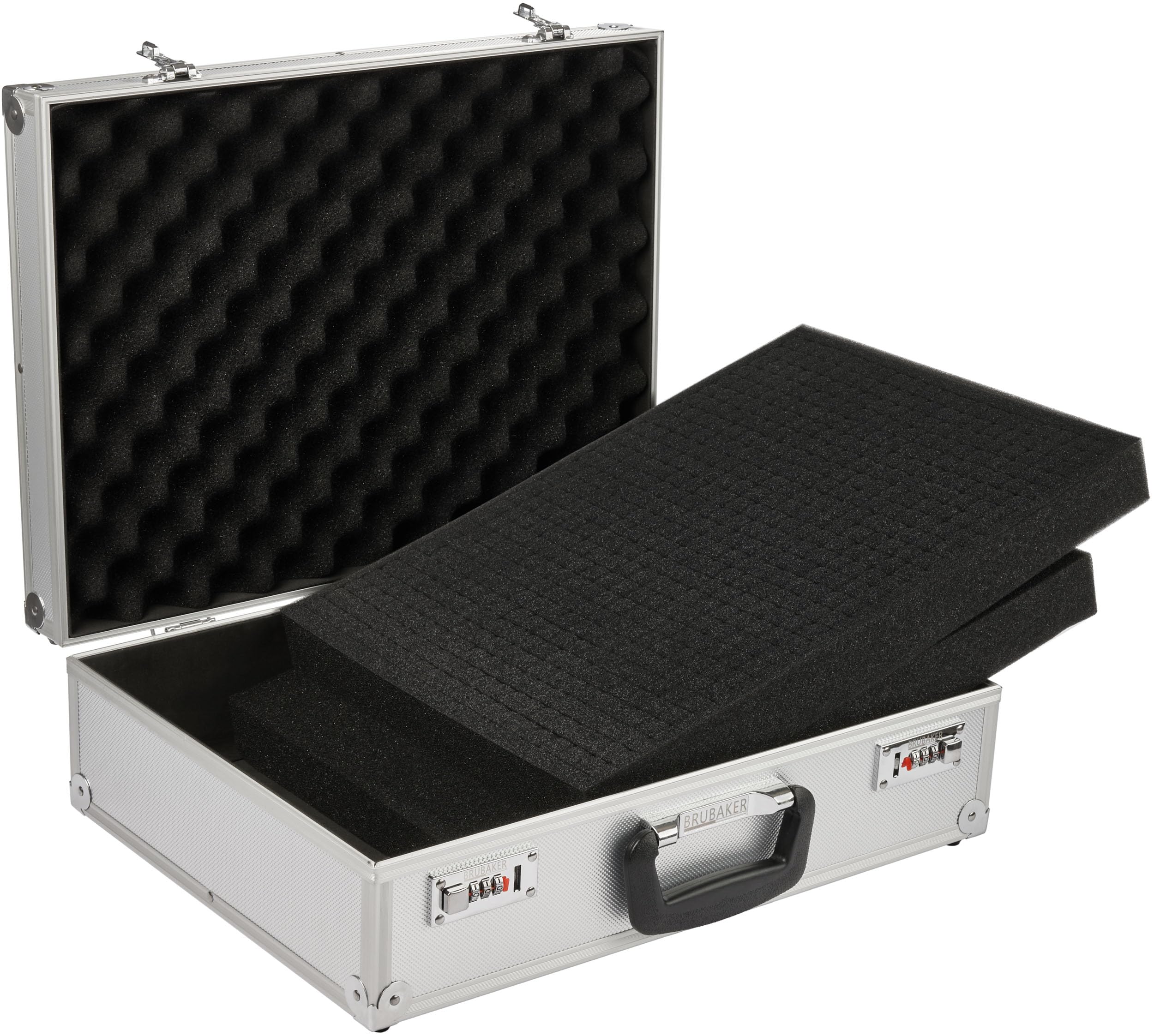 BRUBAKER Schiuma a Griglia, Schiuma a Cubo - 2 Pezzi Inserti di Schiuma 450 x 325 x 45 mm - Schiuma per Valigie per Attrezzi e Fotocamere - Inserto di Protezione per Fotocamera e Attrezzi